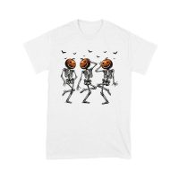 Pumpkin Head Skeleton with Bats