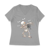 Dabbing Skeleton with Spider Web and Bats