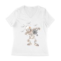 Dabbing Skeleton with Spider Web and Bats