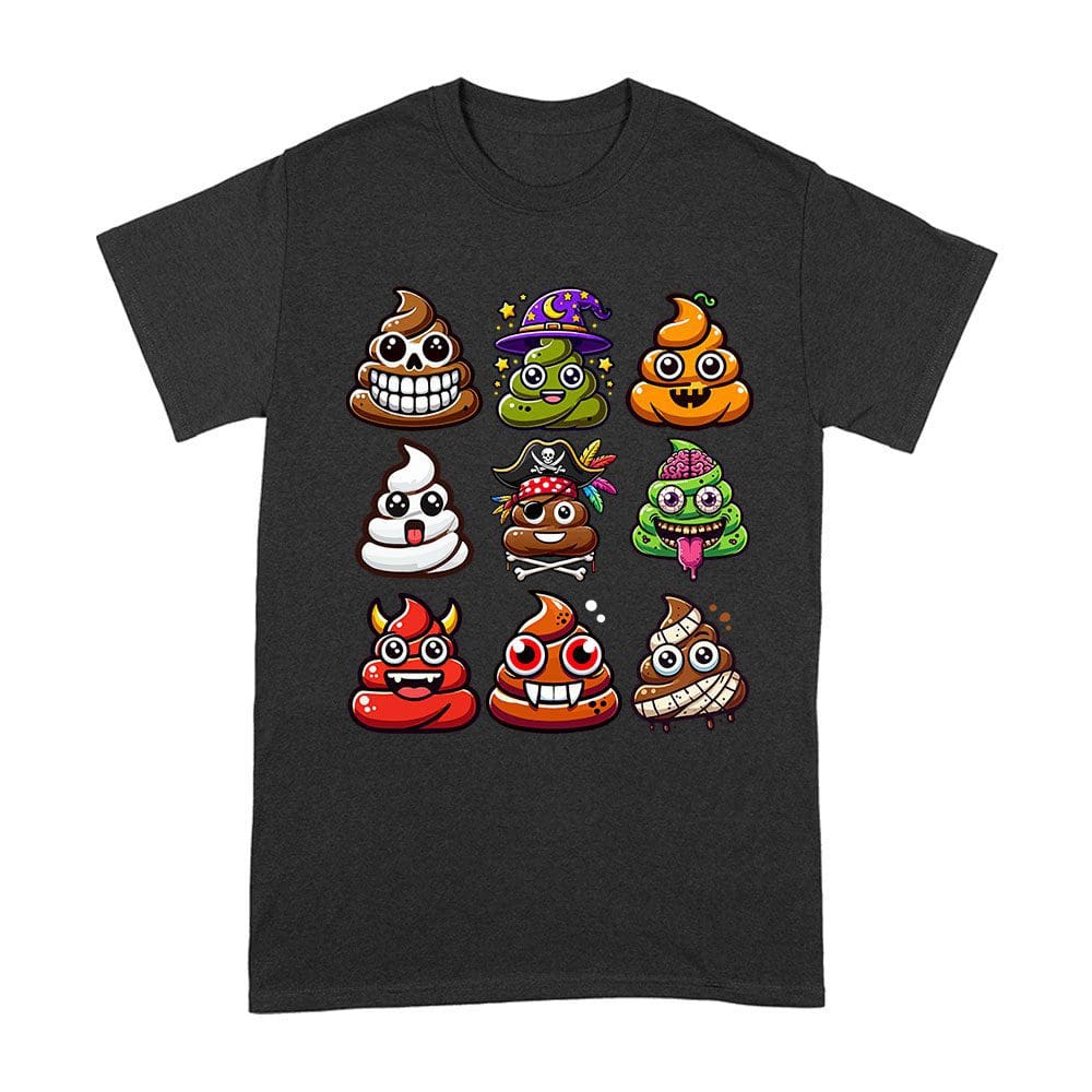 Hw-25_A-Black.jpg Funny Halloween Poop Faces T-Shirt - Spooky And Silly Unisex Adult – Viva Party