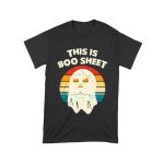 Funny Retro 'This Is Boo Sheet' Halloween Ghost T-Shirt - Cute Spooky Costume Tee for Men, Women, Kids Unisex Toddler – Viva Party