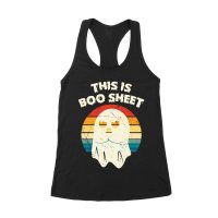 Funny Retro 'This Is Boo Sheet' Halloween Ghost T-Shirt - Cute Spooky Costume Tee for Men, Women, Kids Women's Racerback Tank Top – Viva Party