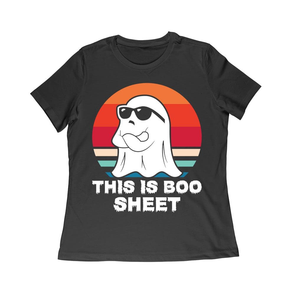 Hw-48_Wr-Black.jpg Hilarious 'This Is Boo Sheet' Ghost T-Shirt - Retro Spooky Halloween Costume Tee Women Relaxed – Viva Party