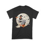 Cute Cartoon Witch Riding Besom T-Shirt - Fun Halloween Moon Background Tee Unisex Toddler – Viva Party