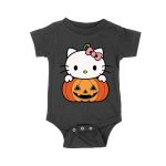 Adorable Hello Kitty on a Pumpkin Halloween T-Shirt ? Cute and Spooky Cat Design Unisex Baby Jersey – Viva Party