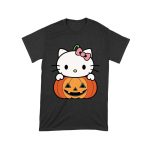 Adorable Hello Kitty on a Pumpkin Halloween T-Shirt ? Cute and Spooky Cat Design Unisex Toddler – Viva Party