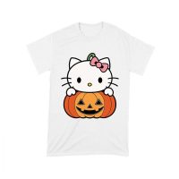 Adorable Hello Kitty on a Pumpkin Halloween T-Shirt ? Cute and Spooky Cat Design Unisex Toddler
