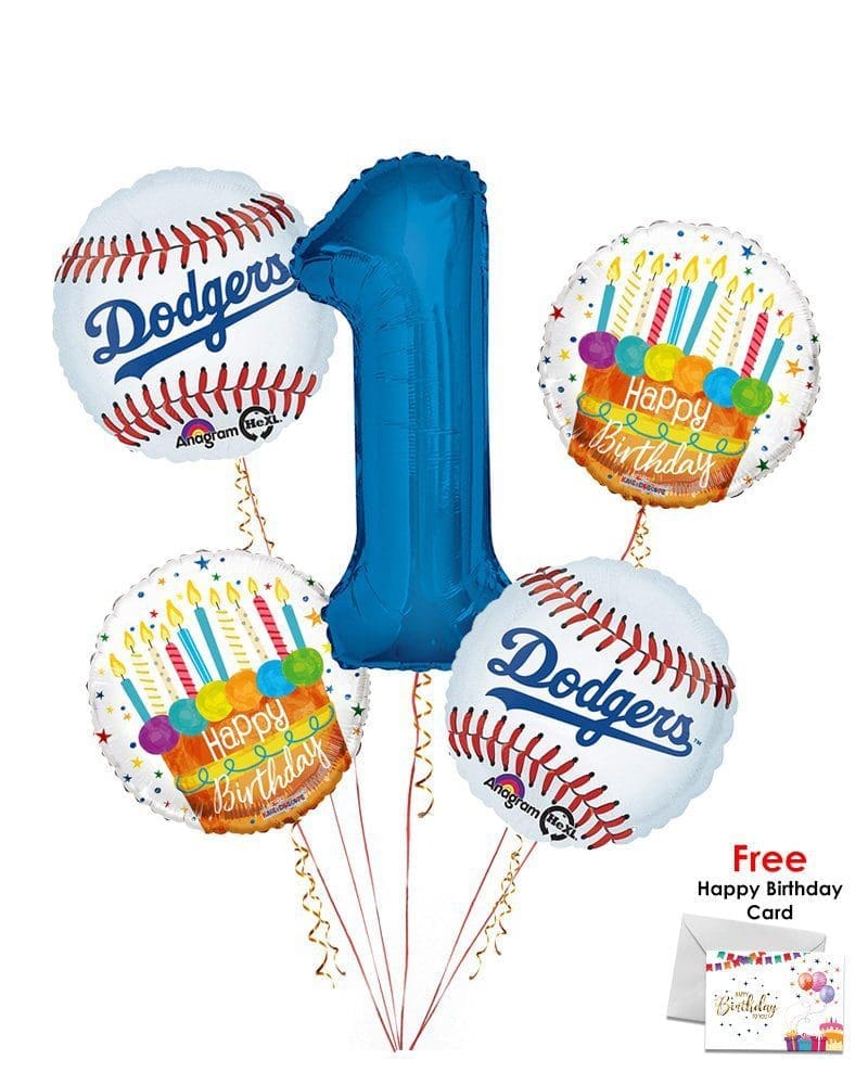 Lad-05-S4N1.Jpg Los Angelese Dodgers Happy Birthday Balloon Bouquet (5 Balloons) – Viva Party