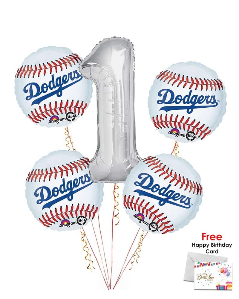 Lad-05-S5N1.Jpg Los Angelese Dodgers Happy Birthday Balloon Bouquet (5 Balloons) – Viva Party