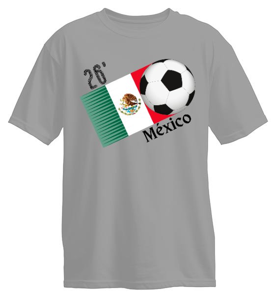 Mex-02 Mexico Flag Soccer T-Shirt - Image 1