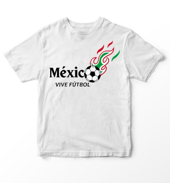 Mex-04 Mexico Flaming Soccer Ball T-Shirt - Image 1