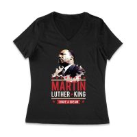 Inspirational Dream Quote T-Shirt - Motivational Design for Equality and Unity Women Jersey V-Neck – Viva Party