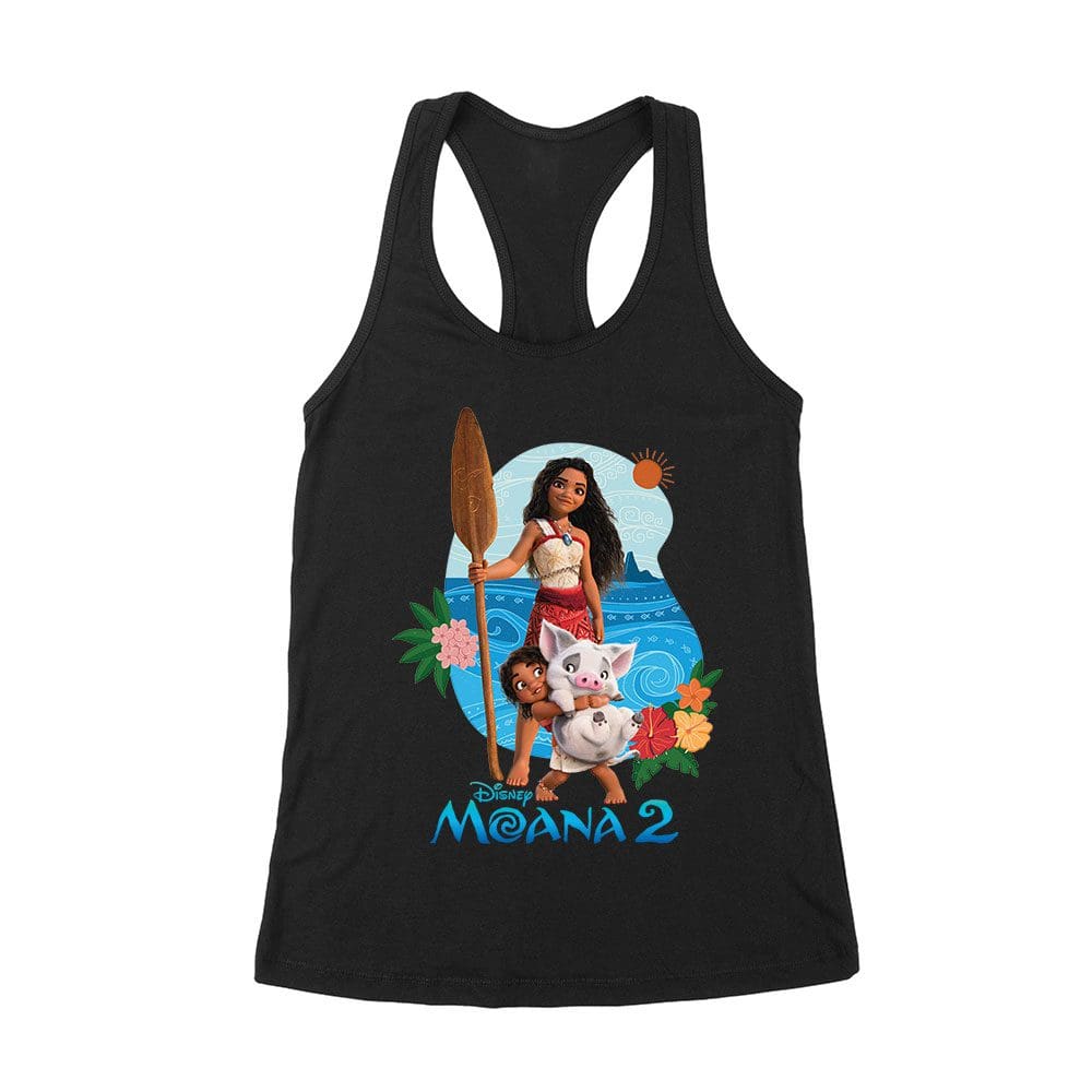 Mot-01_Wrtt-Black.jpg Moana Birthday T-Shirt - Perfect For Kids' Parties Or Any Special Occasion Women'S Racerback Tank Top – Viva Party