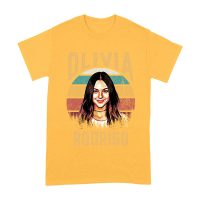 Retro Sunset Stripes Olivia Rodrigo Graphic Tee with Vintage Portrait Unisex Adult