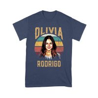 Retro Sunset Stripes Olivia Rodrigo Graphic Tee with Vintage Portrait Unisex Youth