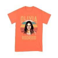 Retro Sunset Stripes Olivia Rodrigo Graphic Tee with Vintage Portrait Unisex Youth