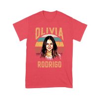 Retro Sunset Stripes Olivia Rodrigo Graphic Tee with Vintage Portrait Unisex Youth