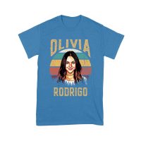Retro Sunset Stripes Olivia Rodrigo Graphic Tee with Vintage Portrait Unisex Youth