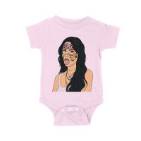 Olivia Rodrigo Cartoon Style T-Shirt with Face Stickers and Pop Expression Unisex Baby Jersey