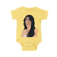 Olivia Rodrigo Cartoon Style T-Shirt with Face Stickers and Pop Expression Unisex Baby Jersey