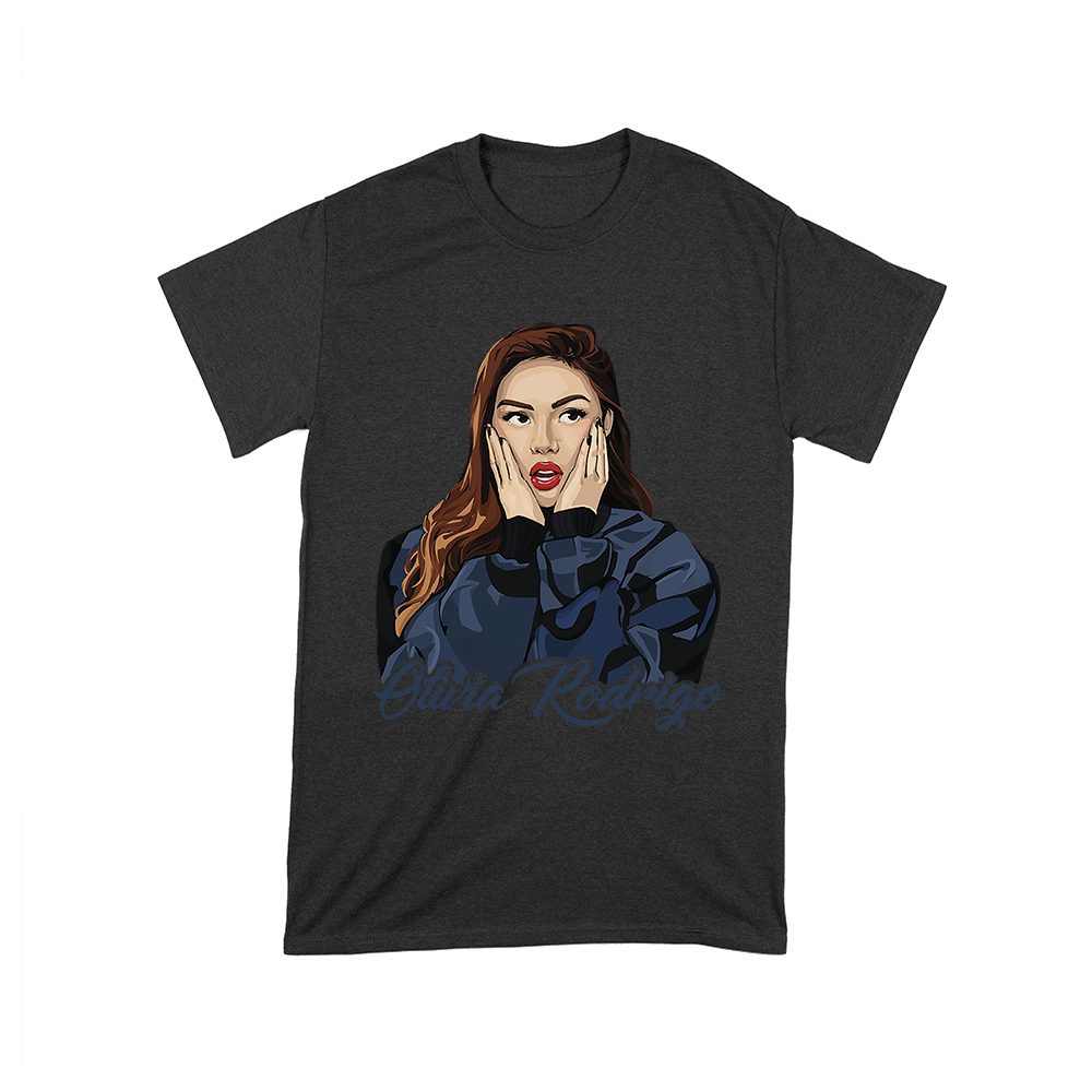 Olr-04_T-Black.jpg Shocked Expression Olivia Rodrigo T-Shirt With Bold Hoodie Look Unisex Toddler – Viva Party