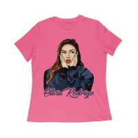 Shocked Expression Olivia Rodrigo T-Shirt with Bold Hoodie Look Women Relaxed