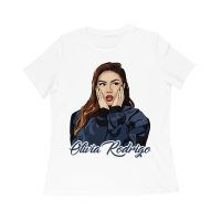 Shocked Expression Olivia Rodrigo T-Shirt with Bold Hoodie Look Women Relaxed