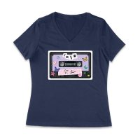 SOUR Cassette Tape Olivia Rodrigo T-Shirt with Butterflies and Notes Women Jersey V-Neck
