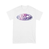 Oval Olivia Rodrigo T-Shirt with Glitter Style Retro Lettering Unisex Youth