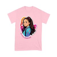 Bright Olivia Rodrigo Cartoon T-Shirt with Ponytail and Music Icons Unisex Youth