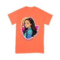 Bright Olivia Rodrigo Cartoon T-Shirt with Ponytail and Music Icons Unisex Youth