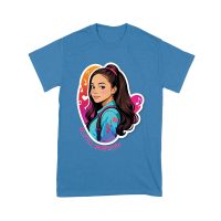Bright Olivia Rodrigo Cartoon T-Shirt with Ponytail and Music Icons Unisex Youth
