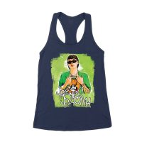 Peso-Pluma Streetwear Style Graphic T-Shirt with Green Watercolor Background ? Trendy Urban Look Women's Racerback Tank Top