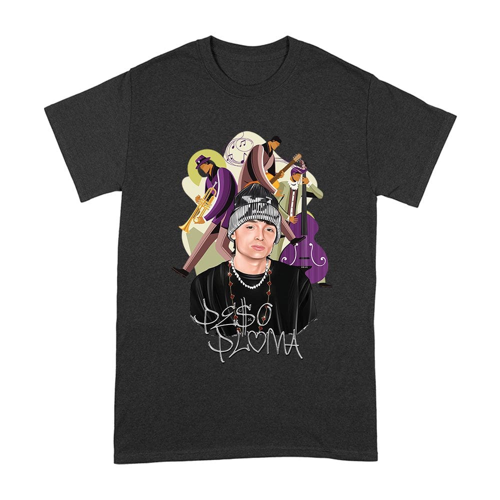 Ppt-02_A-Black.jpg Peso-Pluma Banda Graphic T-Shirt ? Latin Trio With Trumpet, Guitar &Amp;Amp; Double Bass ? Musical Art Tee Unisex Adult – Viva Party