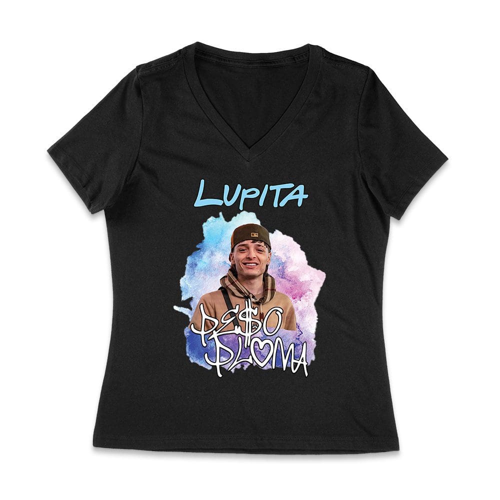 Ppt-05_Wvn-Black.jpg Peso-Pluma Lupita Style Graphic Tee ? Inspired Latin Music Streetwear For Fans Women Jersey V-Neck – Viva Party