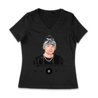 Peso-Pluma Music Graphic Tee ? Music Player Inspired Latin Streetwear Shirt Women Jersey V-Neck – Viva Party