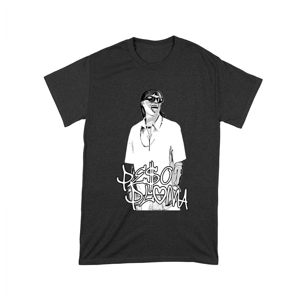 Ppt-09_T-Black.jpg Peso-Pluma Monochrome Graphic Tee ? Black And White Urban Latin Music Shirt For Fans Unisex Toddler – Viva Party