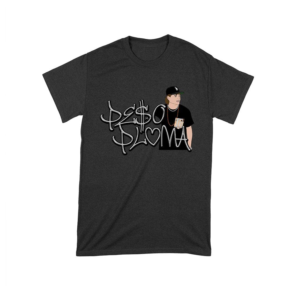 Ppt-11_T-Black.jpg Peso-Pluma Silvery Letters Graphic Tee ? Shiny Urban Latin Music Shirt For Stylish Fans Unisex Toddler – Viva Party