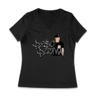 Peso-Pluma Silvery Letters Graphic Tee ? Shiny Urban Latin Music Shirt for Stylish Fans Women Jersey V-Neck – Viva Party