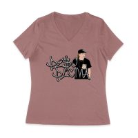 Peso-Pluma Silvery Letters Graphic Tee ? Shiny Urban Latin Music Shirt for Stylish Fans Women Jersey V-Neck