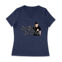 Peso-Pluma Silvery Letters Graphic Tee ? Shiny Urban Latin Music Shirt for Stylish Fans Women Jersey V-Neck
