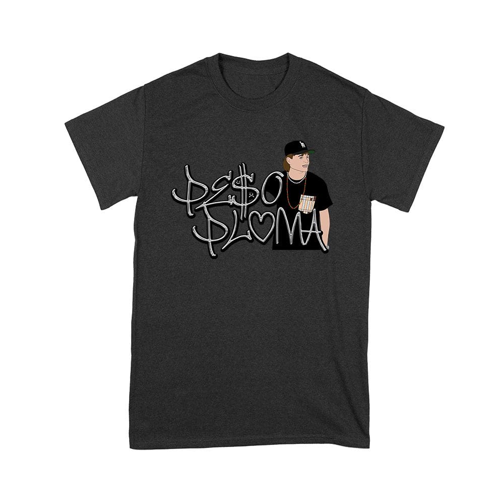 Ppt-11_Y-Black.jpg Peso-Pluma Silvery Letters Graphic Tee ? Shiny Urban Latin Music Shirt For Stylish Fans Unisex Youth – Viva Party