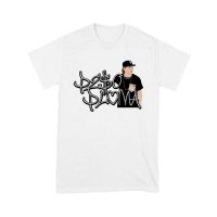 Peso-Pluma Silvery Letters Graphic Tee ? Shiny Urban Latin Music Shirt for Stylish Fans Unisex Youth