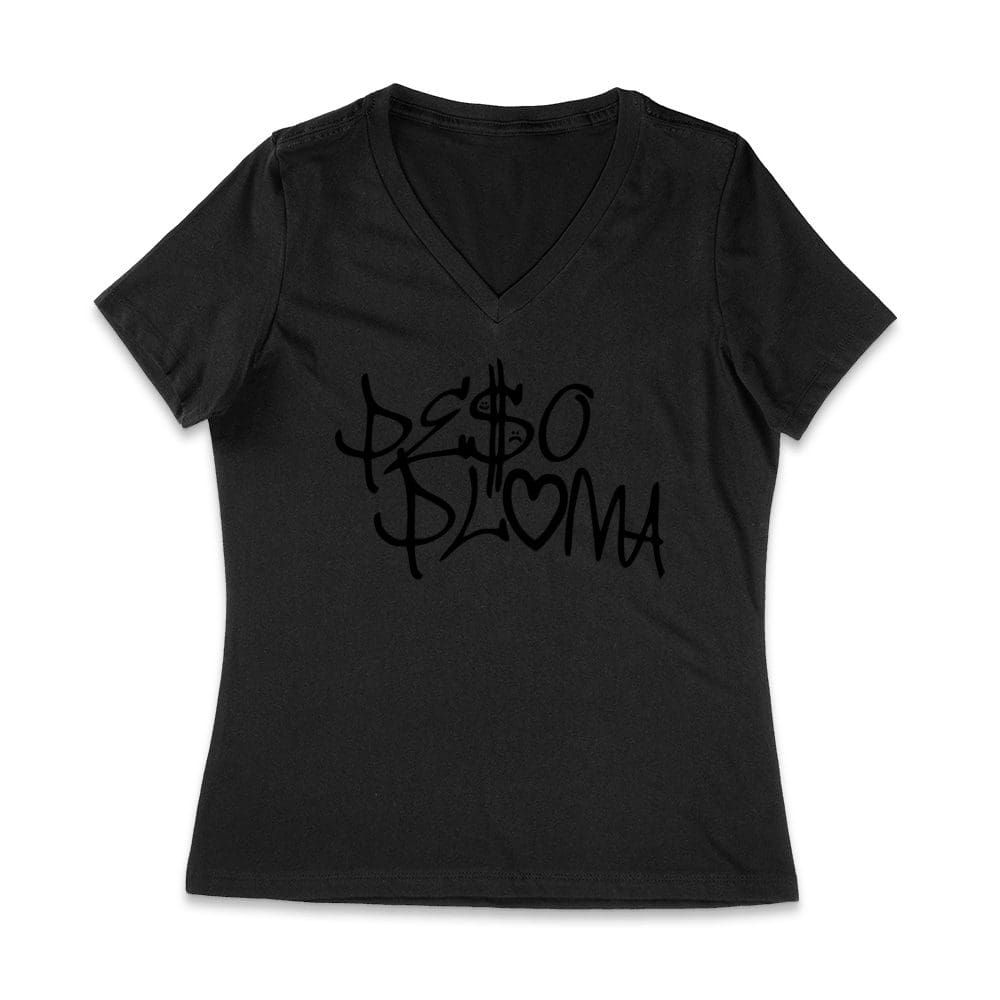 Ppt-12_Wvn-Black.jpg Peso-Pluma Bold Name T-Shirt - Stylish Latin Music Fan Tee With Iconic Text Design Women Jersey V-Neck – Viva Party