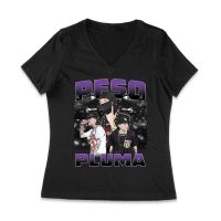 Peso-Pluma Graphic Tee - Striking Latin Artist Design with Iconic Visuals Women Jersey V-Neck – Viva Party