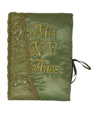 5 Pc Sage and Gold Quinceanera Pillow Set
