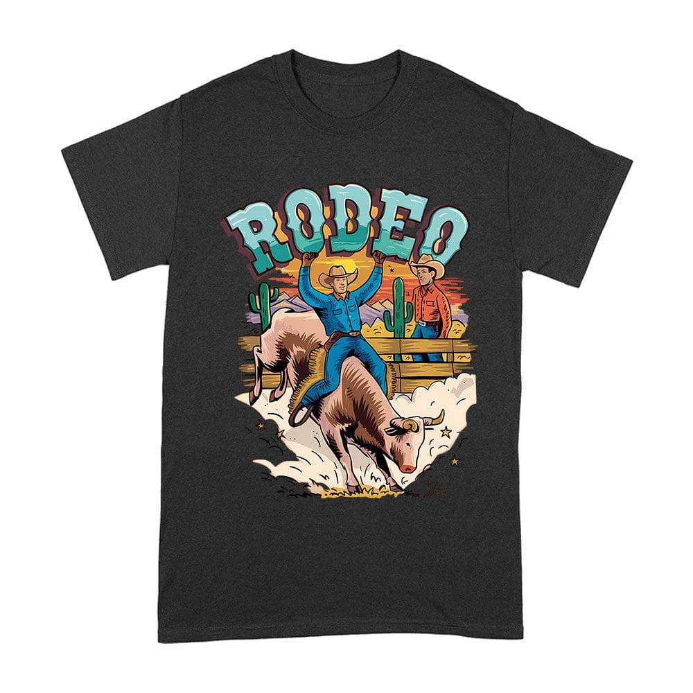 Rod-19_A-Black.jpg Rodeo Cowboy T-Shirt - Western Horse Riding Graphic Tee - Vintage Country Rodeo Shirt - Rustic Cowboy Style Gift For Men &Amp;Amp; Women Unisex Adult – Viva Party
