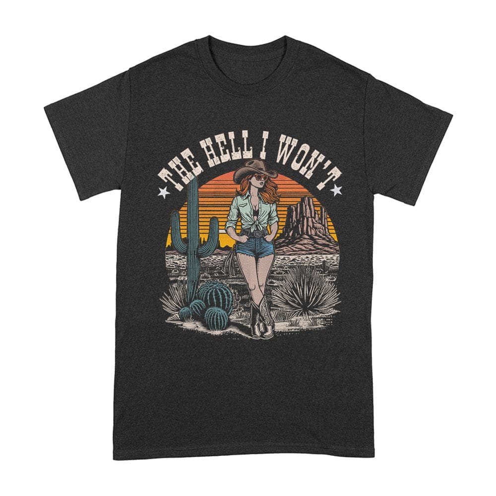Rod-27_A-Black.jpg The Hell I Won'T Rodeo T-Shirt - Bold Western Cowboy Graphic Tee - Vintage Country Horse Riding Shirt For Fearless Rodeo Fans &Amp;Amp; Ranchers Unisex Adult – Viva Party