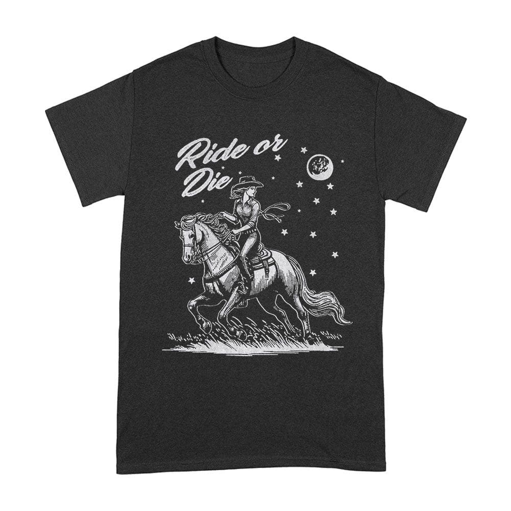 Rod-29_A-Black.jpg Ride Or Die Rodeo T-Shirt - Bold Western Cowboy Graphic Tee - Vintage Country Horse Riding Shirt For Rodeo Fans &Amp;Amp; Fearless Riders Unisex Adult – Viva Party