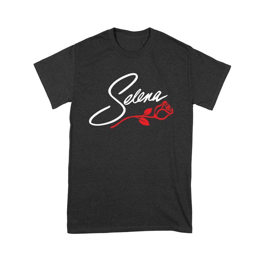 Selt-04_Y-Black.jpg Selena With Rose Flower Shirt - 90S Retro Music Fan Tee - Latina Icon Tribute Gift Unisex Youth – Viva Party